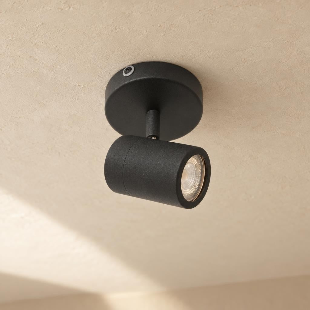 Foco preto Mexlite Upround LED dim-to-warm – fotografia de ambiente
