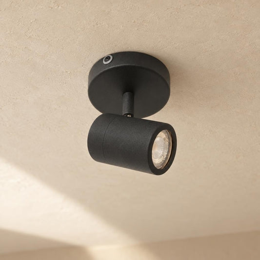 Crni LED nadgradni spot Mexlite Upround – ambijentalna fotografija