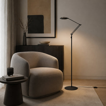 Černá stojací LED lampa Zenith 2 s nastavitelným světlem – obrázek 2