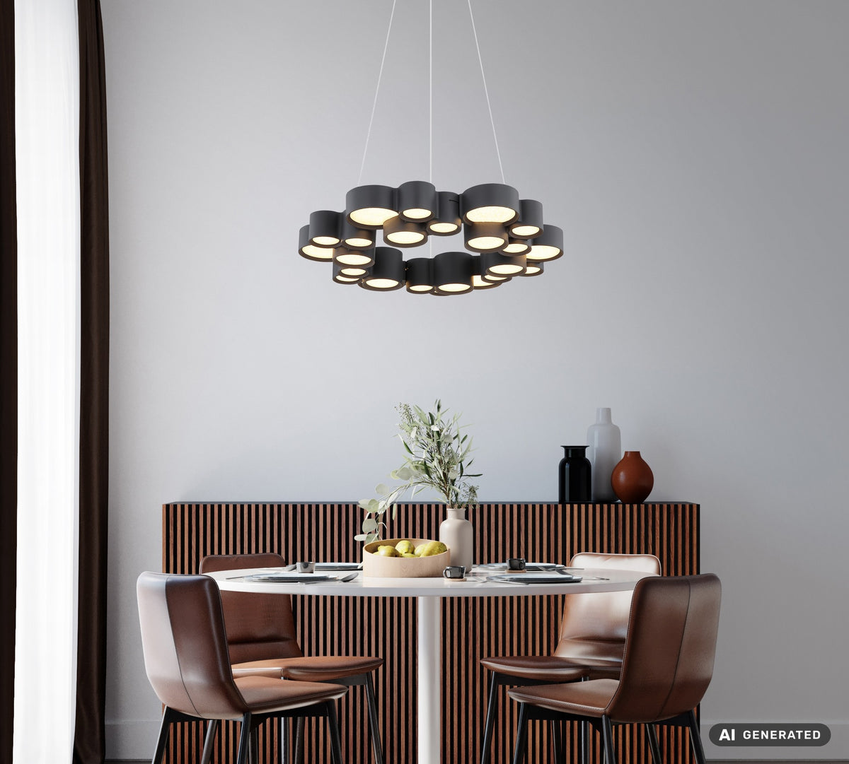 Lâmpada suspensa LED metálica moderna de cor antracite – imagem 3