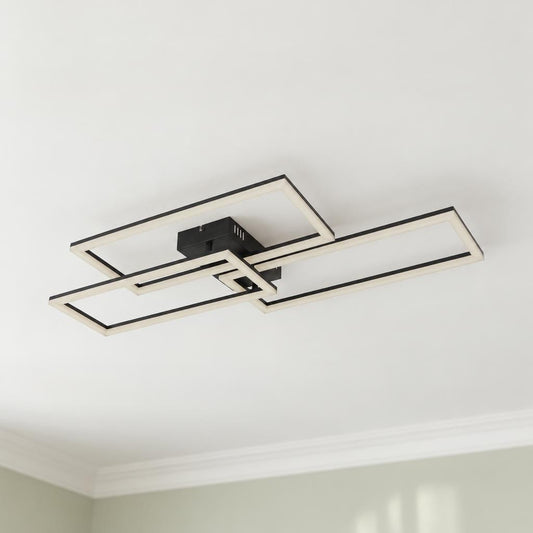 Plafonieră LED neagră Obolg Tiny, modernă – fotografie de ambient