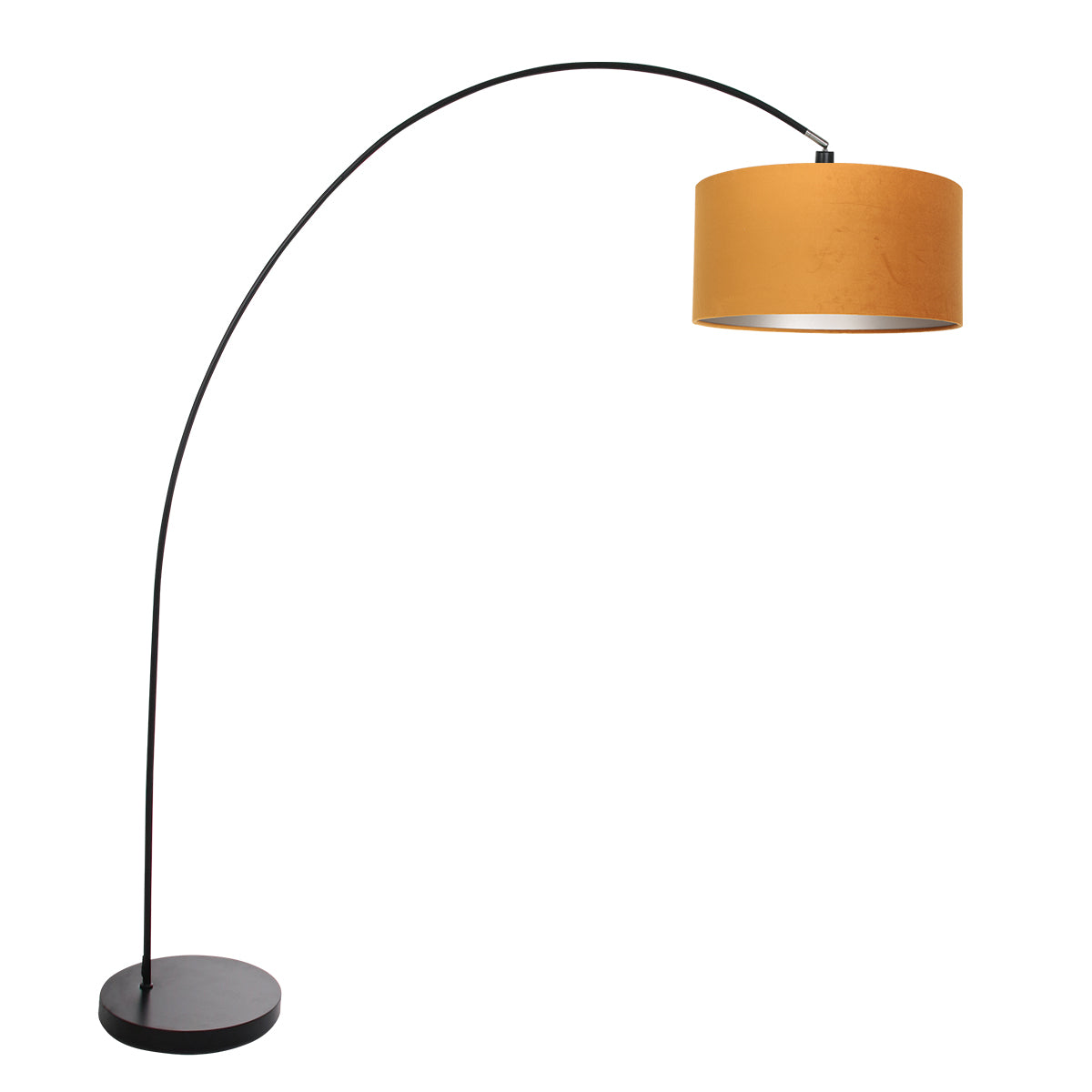 zwarte-moderne-booglamp-met-oranje-lampenkap-mexlite-solva-main-image