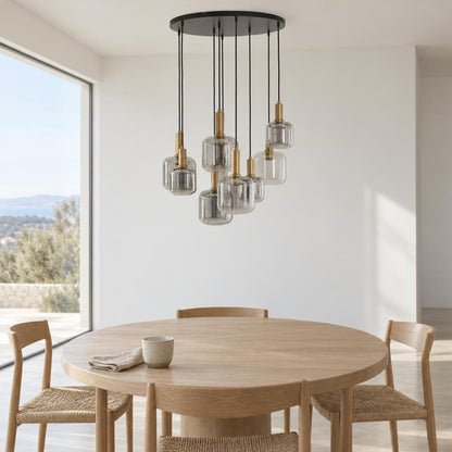 Glazen hanglamp Light & Living Lekar – brons – sfeerbeeld