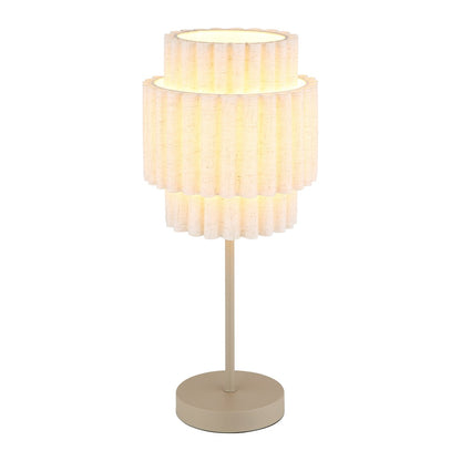 Lampada da tavolo moderna in tessuto color sabbia