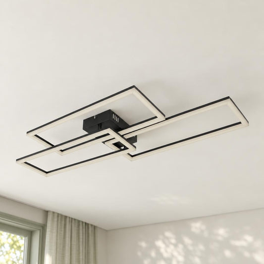 Obolg Tiny loftlampe i sort metal med LED – stemningsbillede