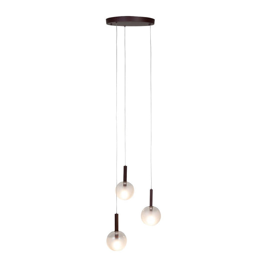 Bordeauxrode glazen hanglamp met drie bollen It's About RoMi Murano