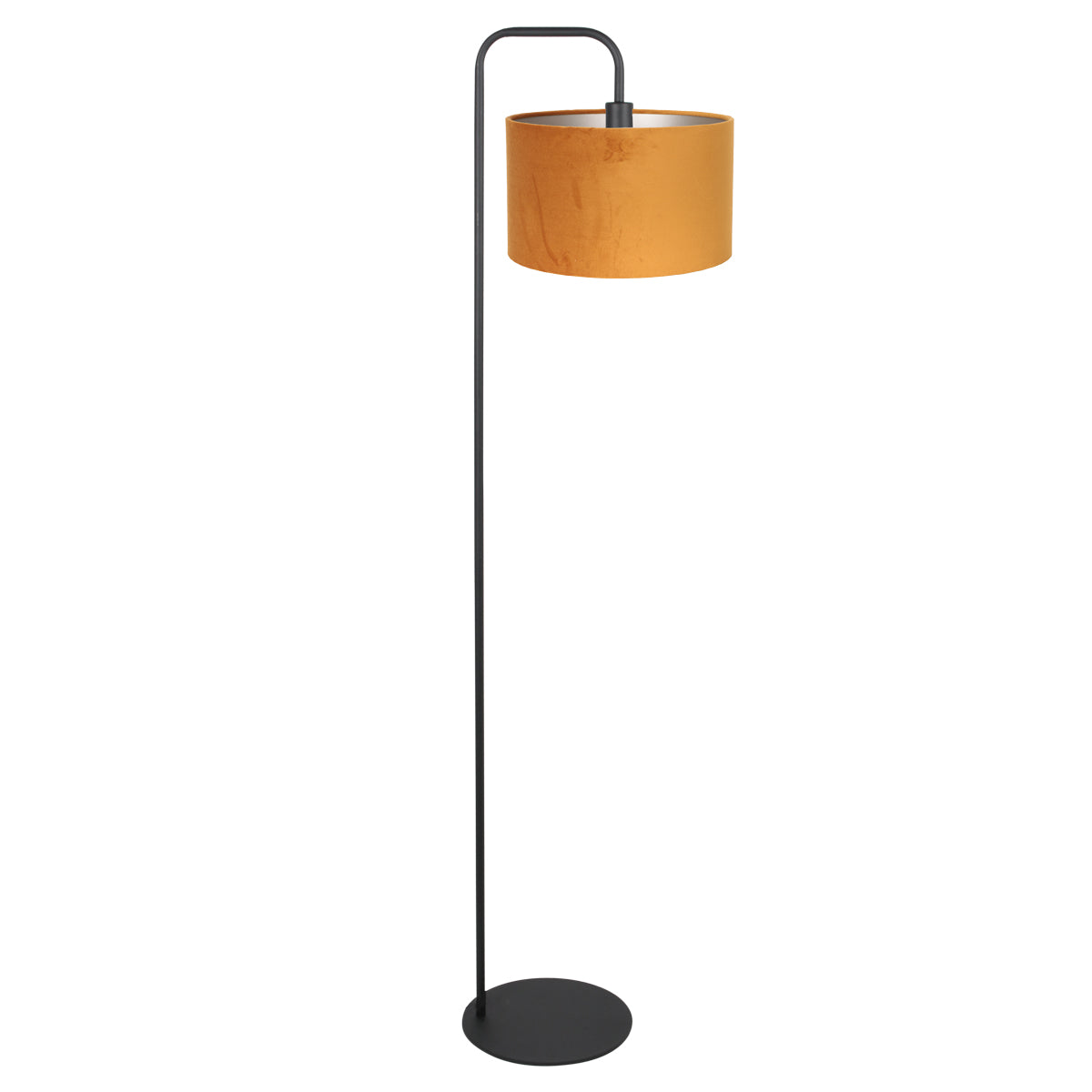 zwarte-vloerlamp-met-goudgele-velours-kap-mexlite-forma-main-image