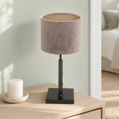 Steinhauer Stang Black Table Lamp with Grey Shade – lifestyle image