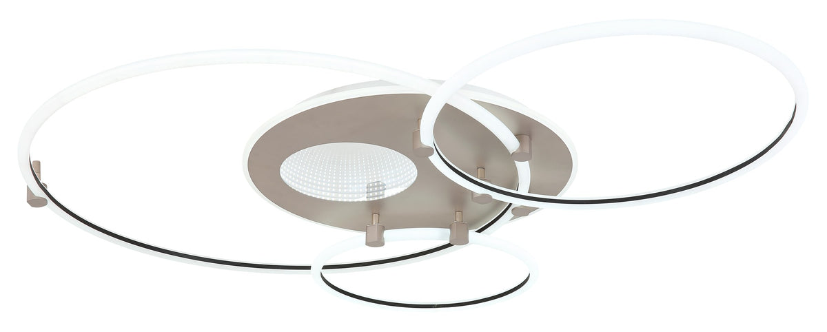 Luz de teto LED metálica branca estilosa – desenho com dimensões