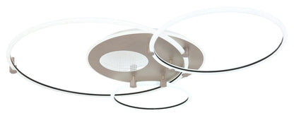 Luz de teto LED metálica branca estilosa – desenho com dimensões