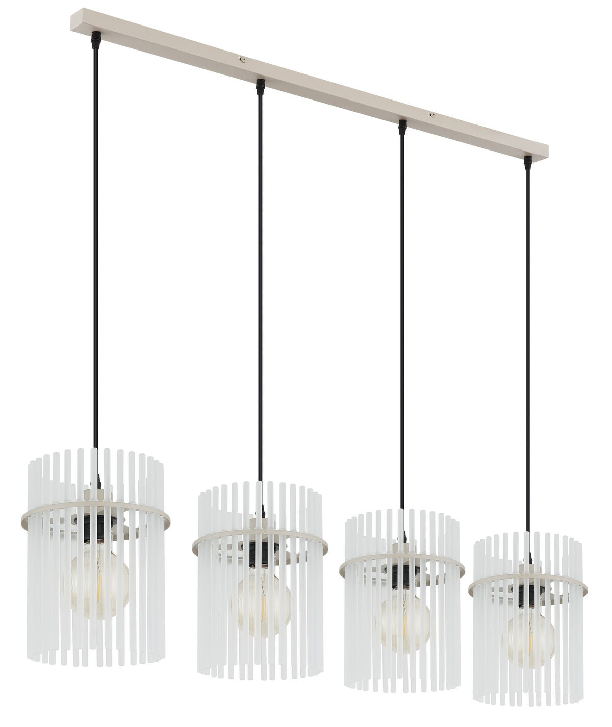 Lampadario elegante in vetro color sabbia a 4 luci – immagine 1