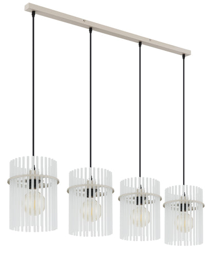 Lampadario elegante in vetro color sabbia a 4 luci – immagine 1