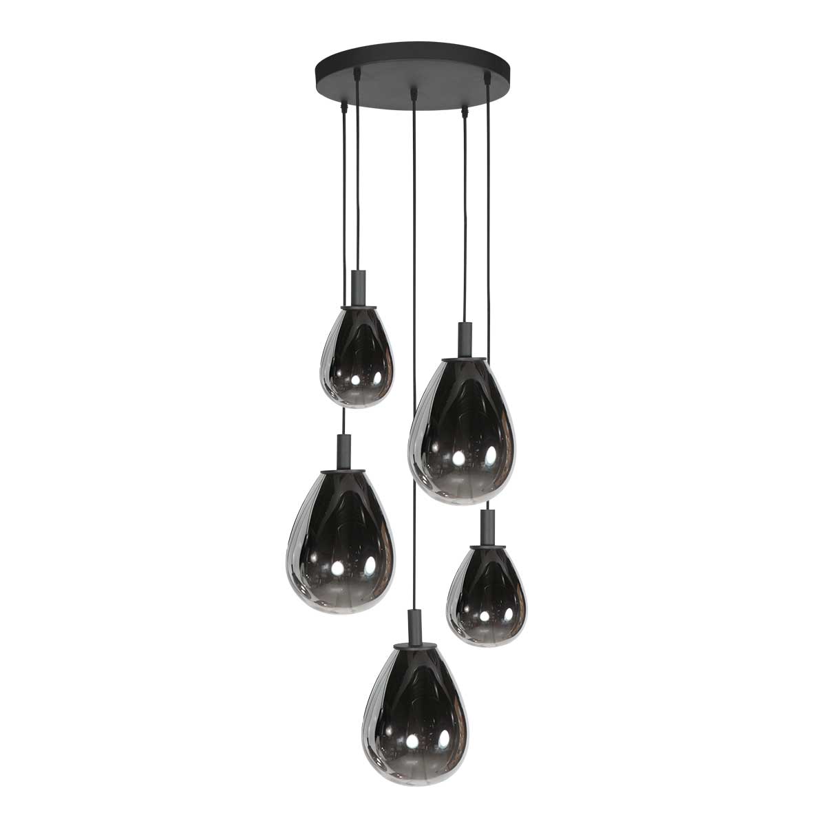 ronde-zwarte-hanglamp-met-5-druppelvormige-smoke-glazen-steinhauer-glimsy-variant-image1