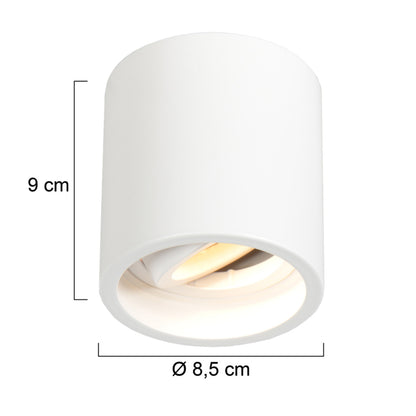 Witte Steinhauer Pelite opbouwspot – modern en kantelbaar – maattekening