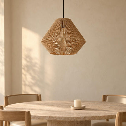 Obolg Houdini hanglamp met touw Ø 35 cm – naturel – sfeerbeeld