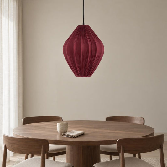 Light & Living Verita pendel i bordeaux tekstil – stemningsbillede
