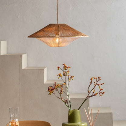 Lampada a sospensione in carta di colore naturale affascinante GOOD&MOJO Lumbini – foto d'ambiente