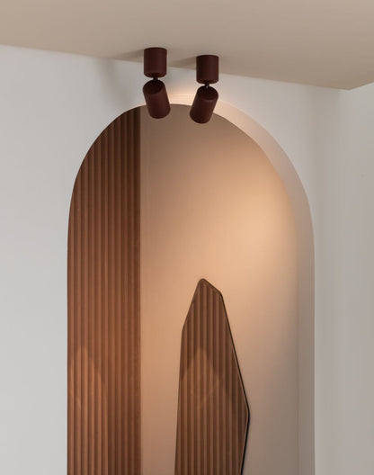 Bordeauxrode aluminium plafondlamp met ronde spot It's About RoMi Milan – maattekening
