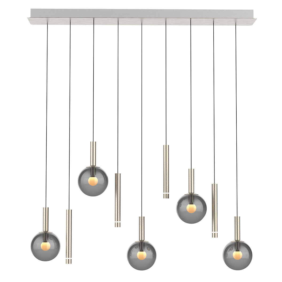 Luminária de mesa de jantar de 9 luzes com vidro fumê Steinhauer Volari