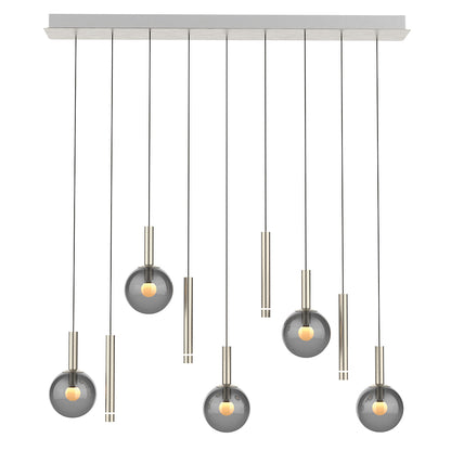 Luminária de mesa de jantar de 9 luzes com vidro fumê Steinhauer Volari