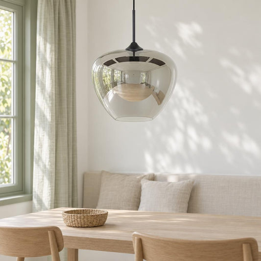 Lampada a sospensione in vetro nero Light & Living Mayson – foto d'ambiente