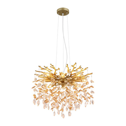 Candelabro médio em cristal dourado