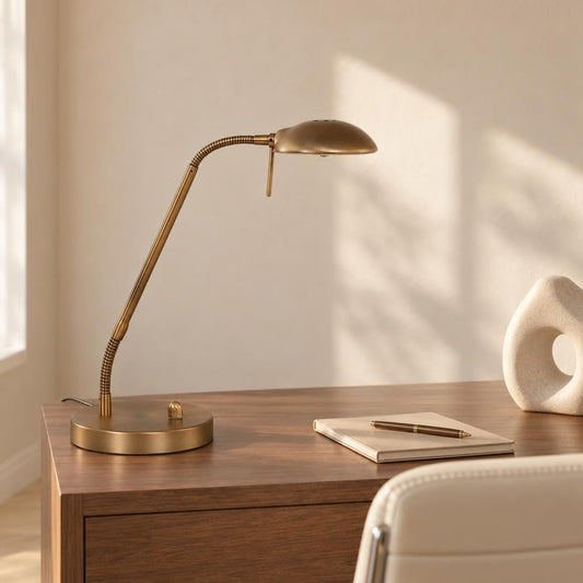 Mexlite Biron Adjustable Bronze LED Table Lamp – lifestyle image