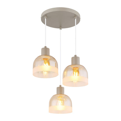 Lumină suspendată elegantă cu 3 surse de lumină, culoare nisipie