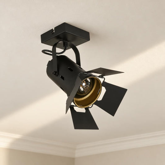 Mexlite Carree Black Metal Ceiling Spotlight – lifestyle image