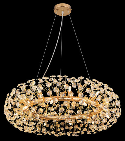 Lampadario in cristallo dorato e illuminato – immagine 2