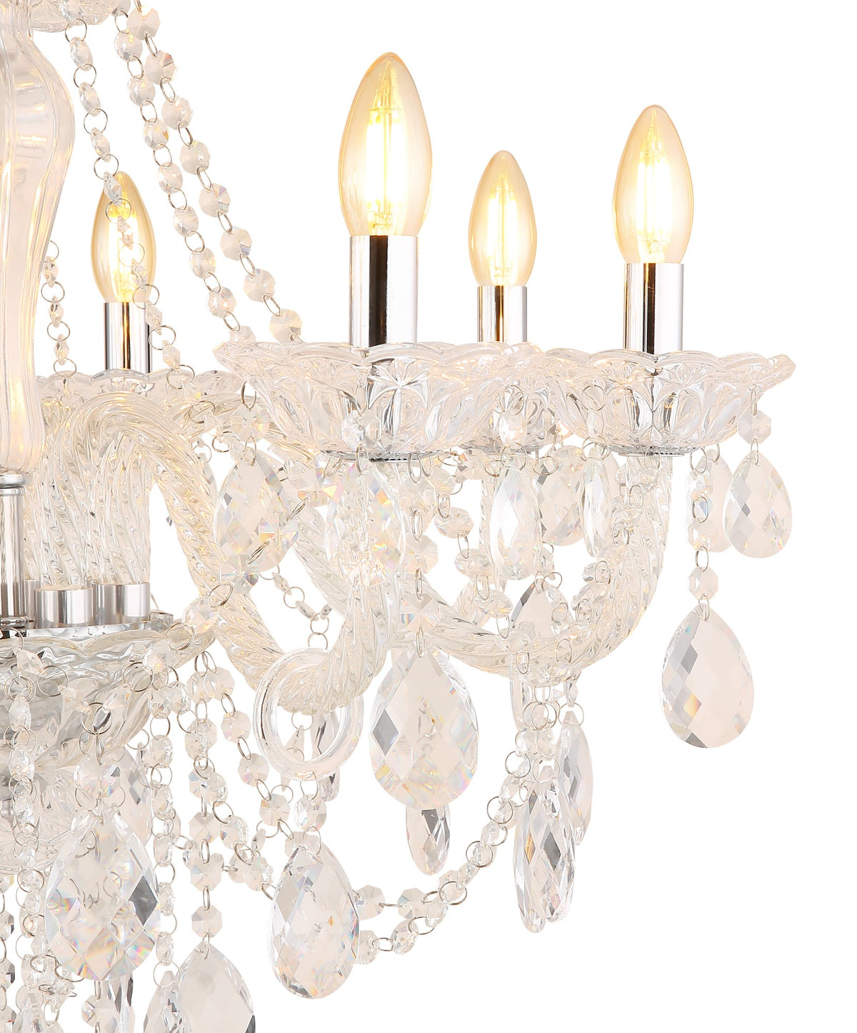 Candelabro de cristal cromado sutil – imagem 2