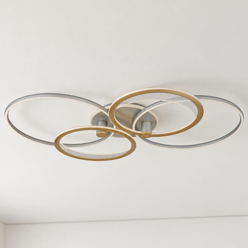 Rektangulär LED-taklampa Umbra i silver – miljöbild