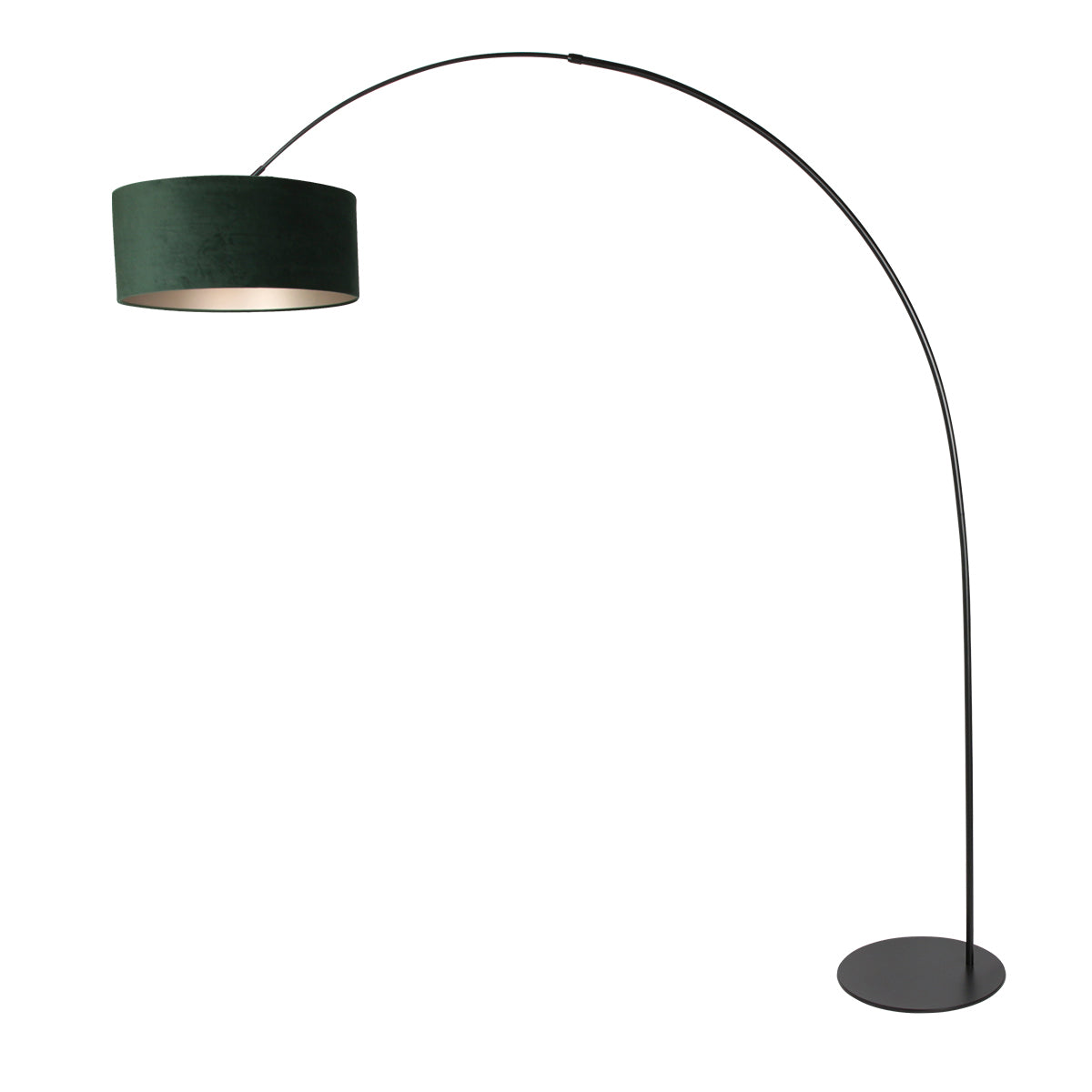 Подова дъгова лампа Curve в черно и зелено – Anne Lighting – изображение 1