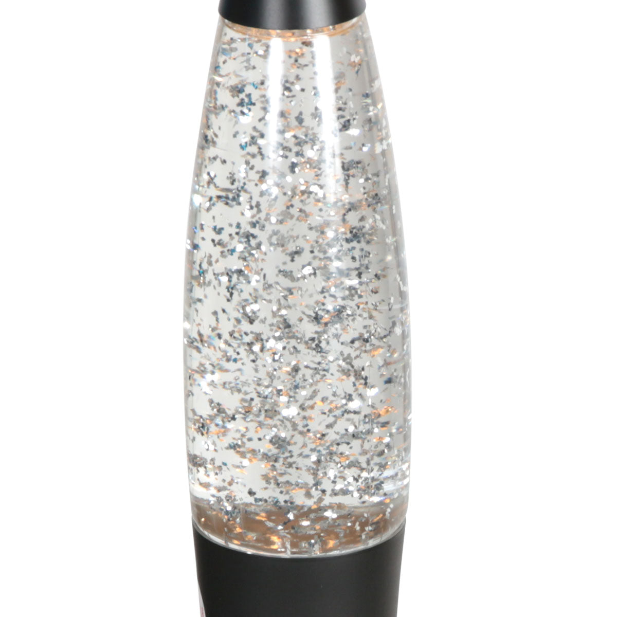 Retro lampa lawowa z brokatem Mexlite Volcan, czarna – zdjęcie 5