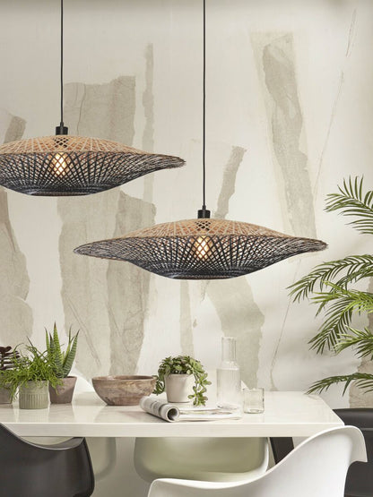 naturel-zwarte-schotelvorm-bamboe-hanglamp-l-good-mojo-kalimantan-variant-image4