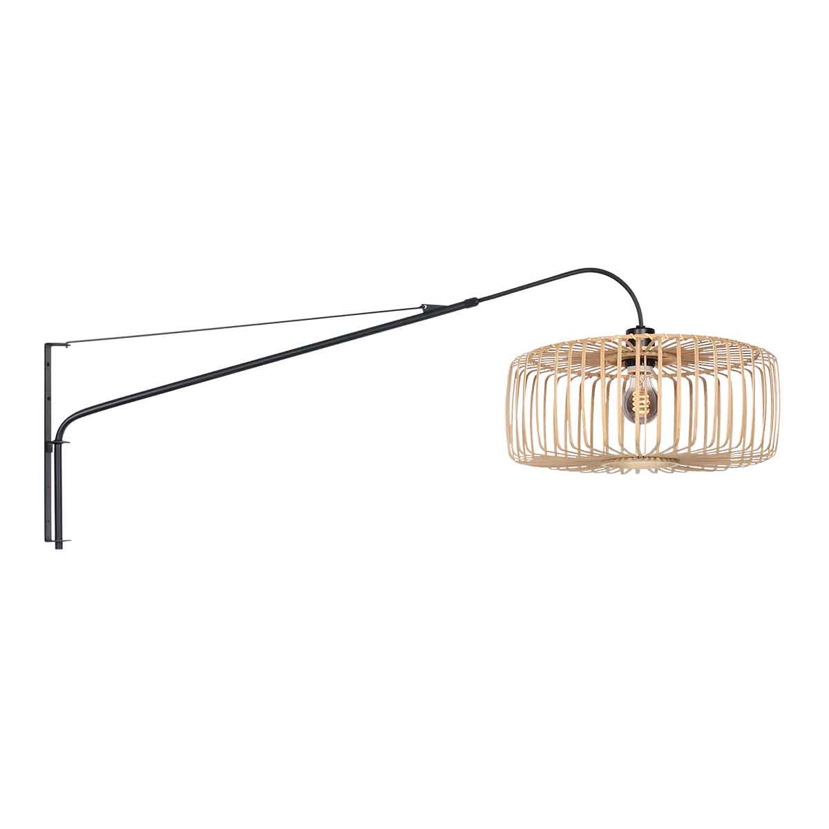 zwarte-lange-boogwandlamp-met-naturel-kap-steinhauer-elegant-classy-main-image