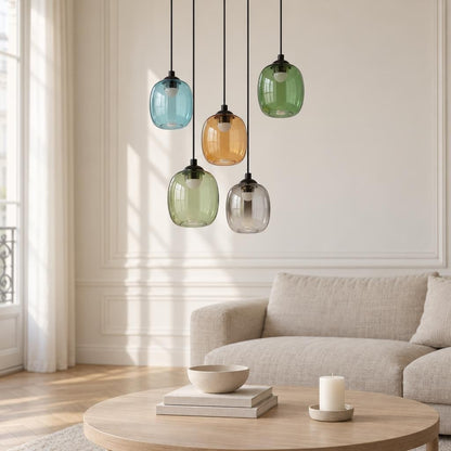 MINARA Multicolour Glass Pendant Light – lifestyle image