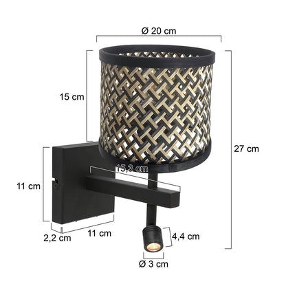 wandlamp-zwart-met-patroon-en-leeslamp-steinhauer-stang-variant-image7