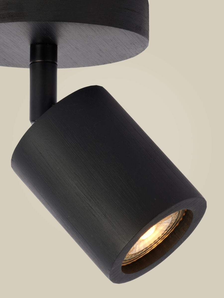 Zwarte bamboe plafondlamp met richtbare spot GOOD&MOJO Java – afbeelding 2