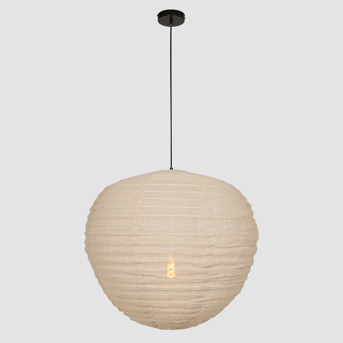 Anne Light & Home Bangalore Beige Fabric Pendant Light – image 12