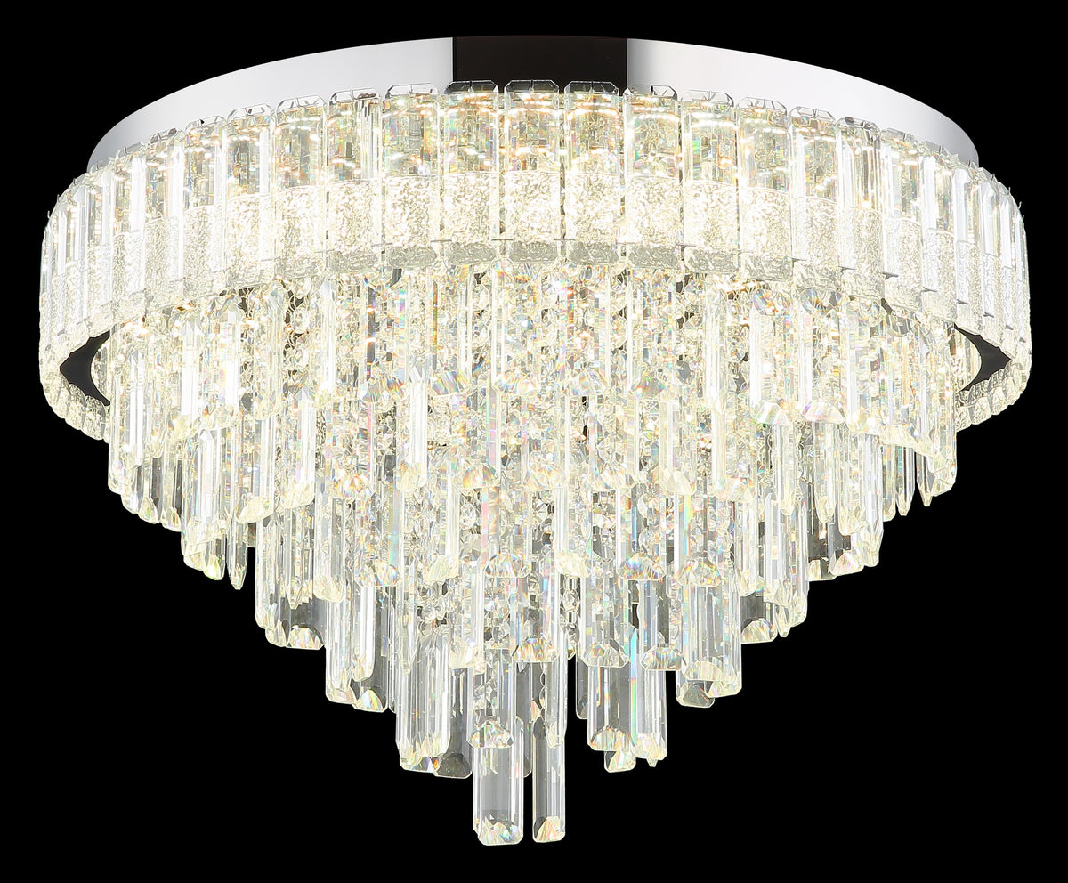 Grande lâmpada de teto LED de cristal cromado – imagem 2