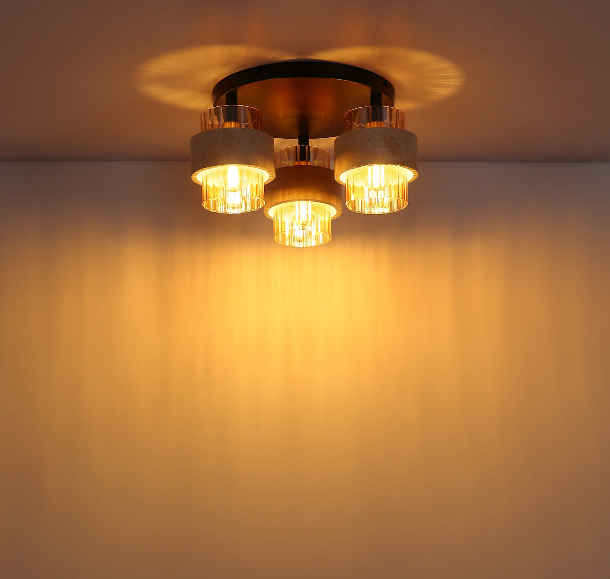Lampadario elegante nero in vetro a 3 luci – immagine 2