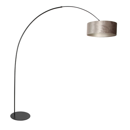 simpele-zwarte-booglamp-zilveren-kap-anne-lighting-curve-main-image