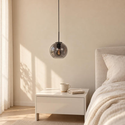 Zwarte rookglazen hanglamp Mexlite HaloSwap – sfeerbeeld