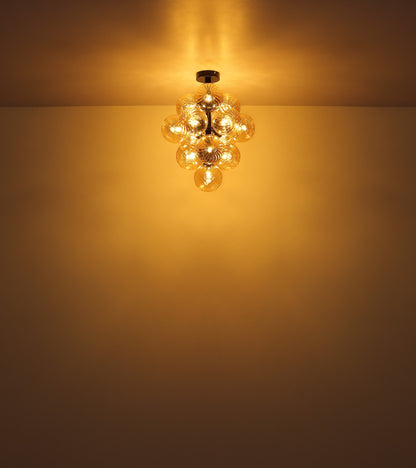 Luminária de teto negra de vidro com 13 luzes – imagem 3
