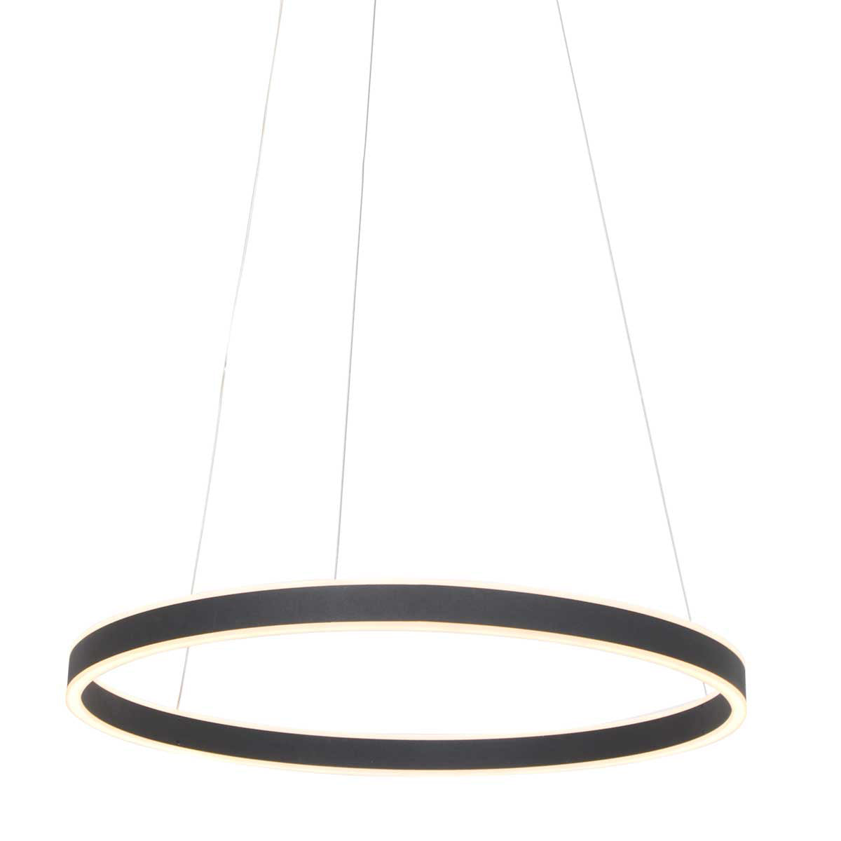 Черна LED висяща лампа Steinhauer Ringlux Ø60 см
