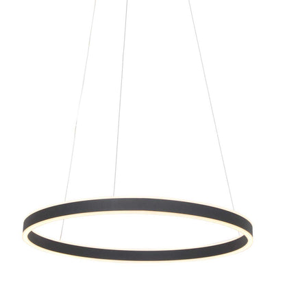 Черна LED висяща лампа Steinhauer Ringlux Ø60 см