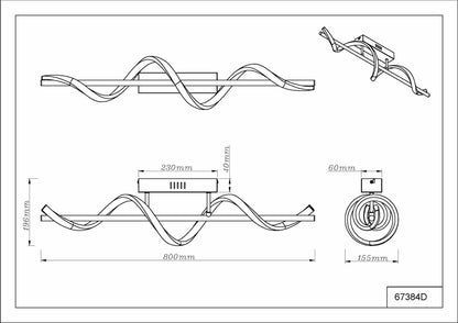 Lampada a soffitto LED in metallo color caffè elegante – immagine 5