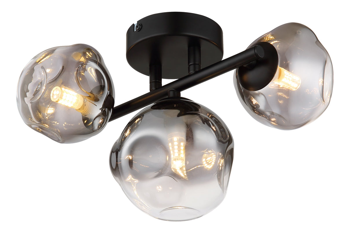 Luminária de teto preta sutil com 3 luzes – imagem 3
