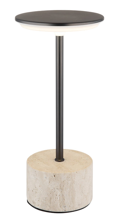 Lampada da tavolo LED in travertino grigio d'atmosfera – immagine 5